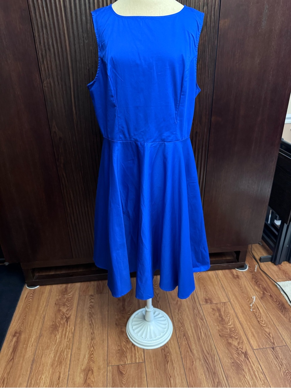 Sleeveless Cobalt Blue A-Line Dress